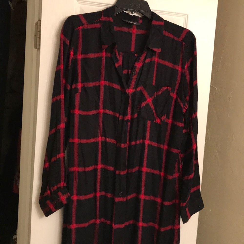 Primark Black & red dress/long top flannel - 10